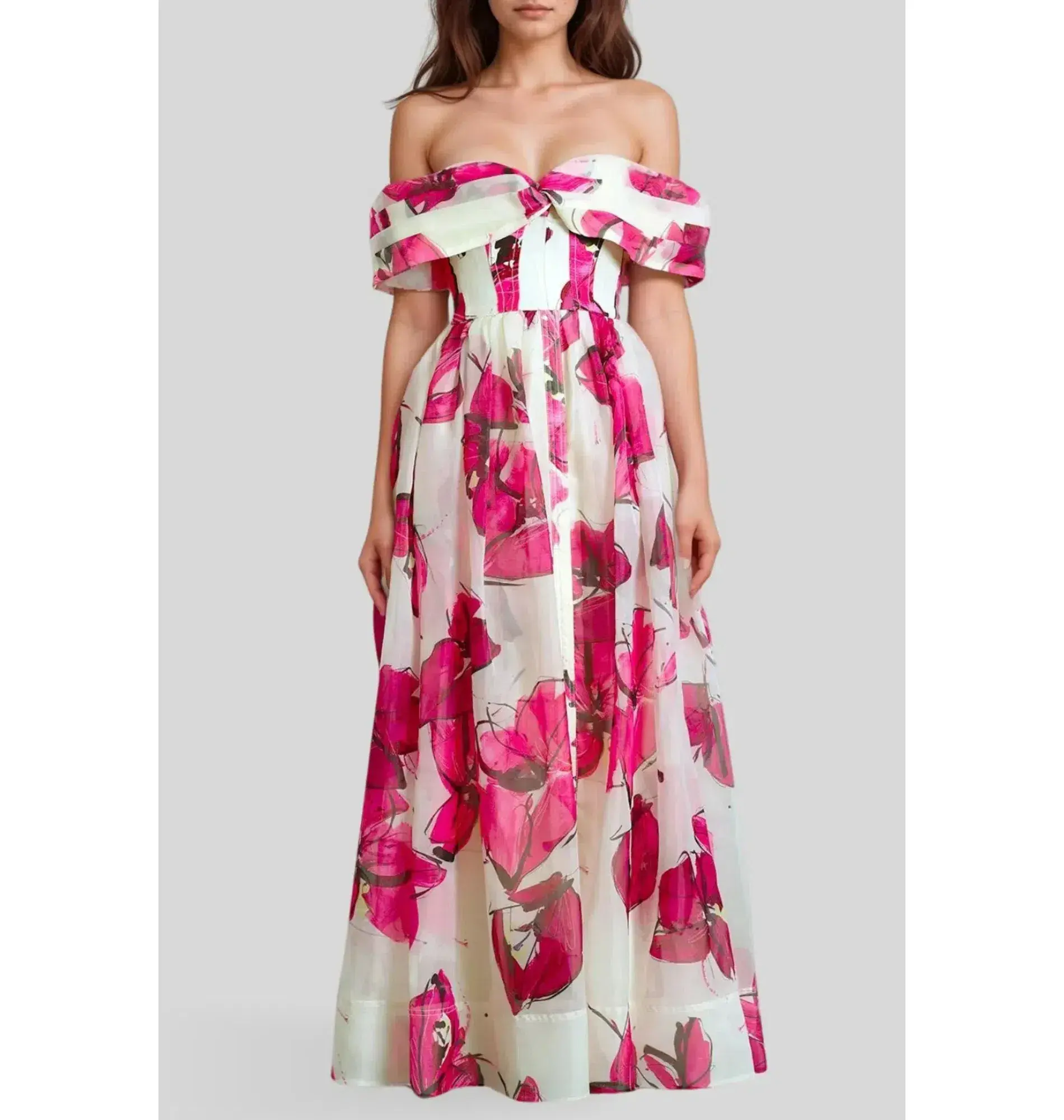 Aje Cordelia Corseted Maxi Dress in Falling Florals Size AU 6 - Image 1