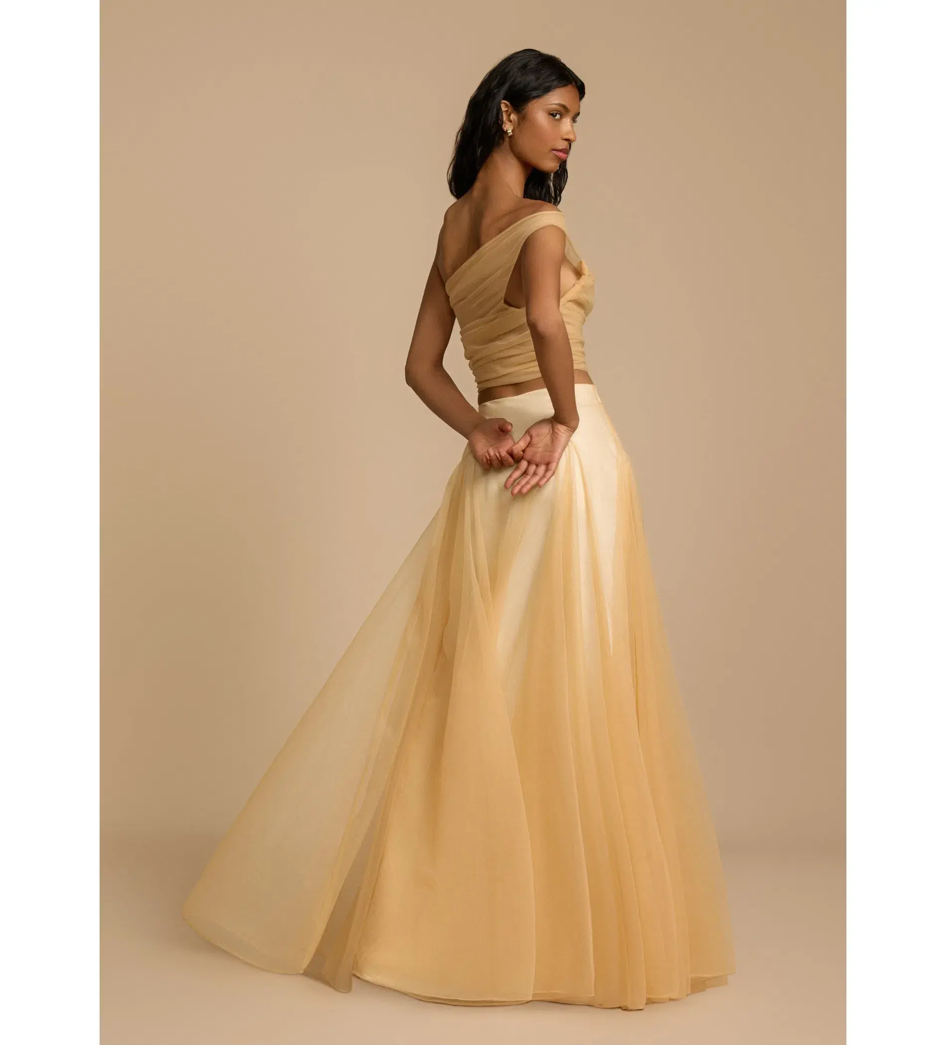 Arcina Ori Violetta Top and Skirt Set Champagne Size AU 8 - Image 2