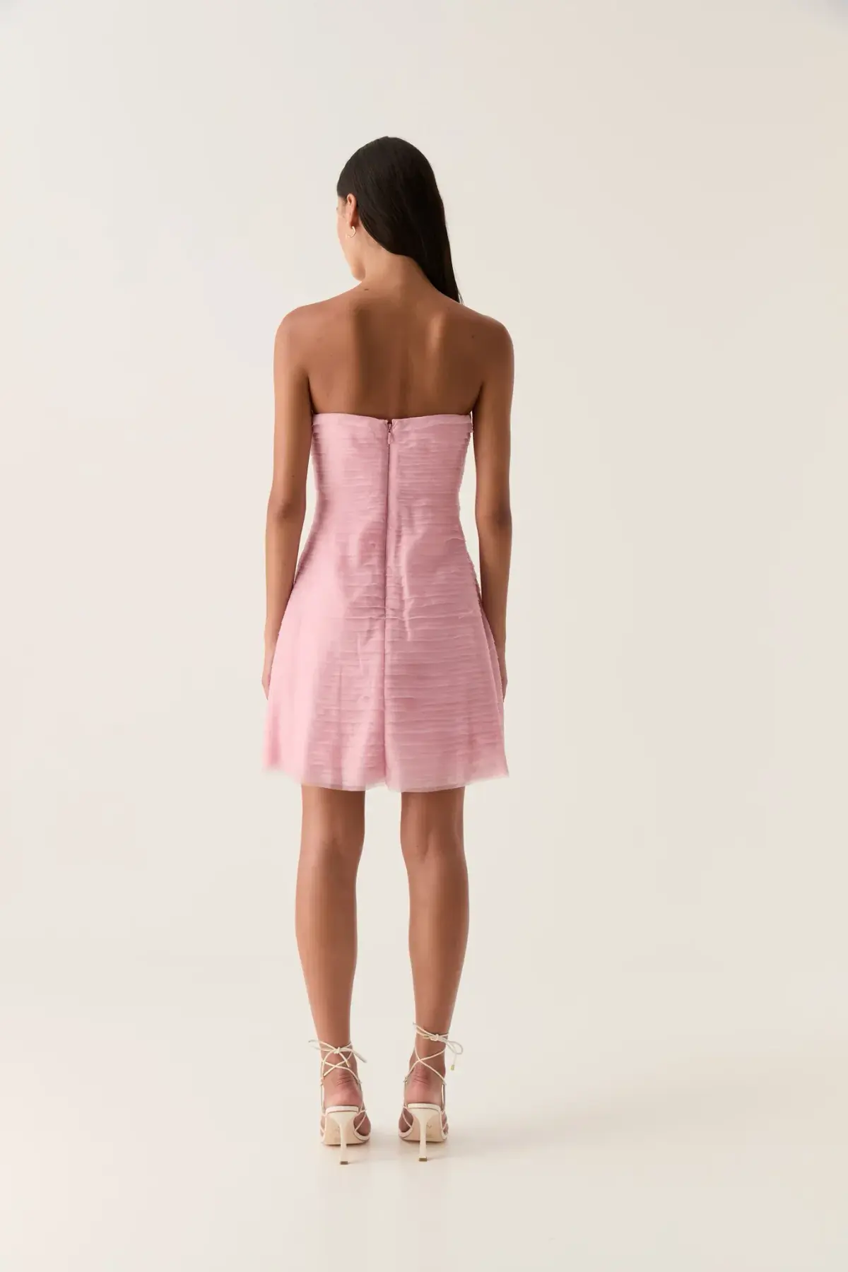 Aje Soundscape Mini Dress Chalk Pink Size AU 6 - Image 3