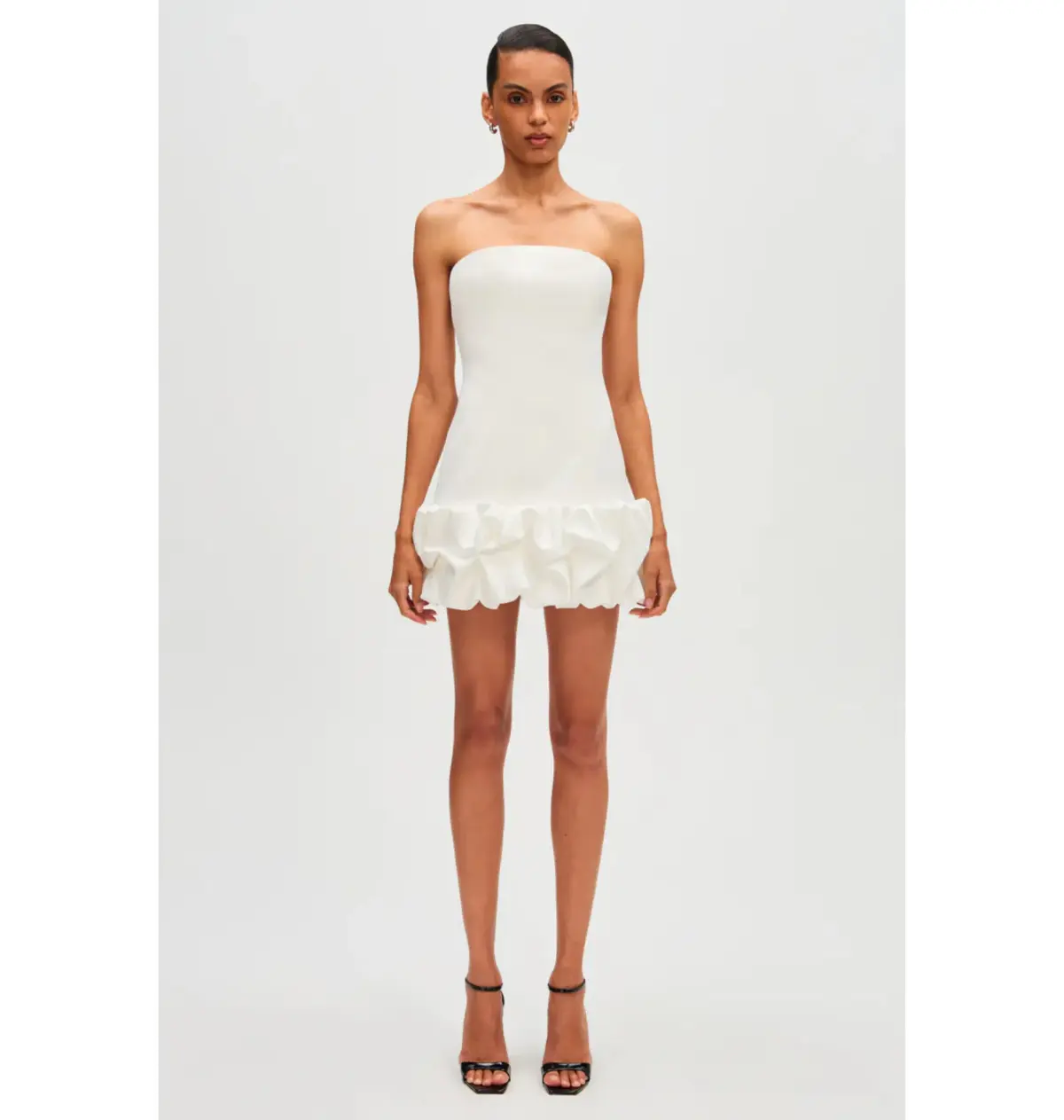 Misha Sapphire Crepe Mini Dress Ivory Size 8/S - Image 1