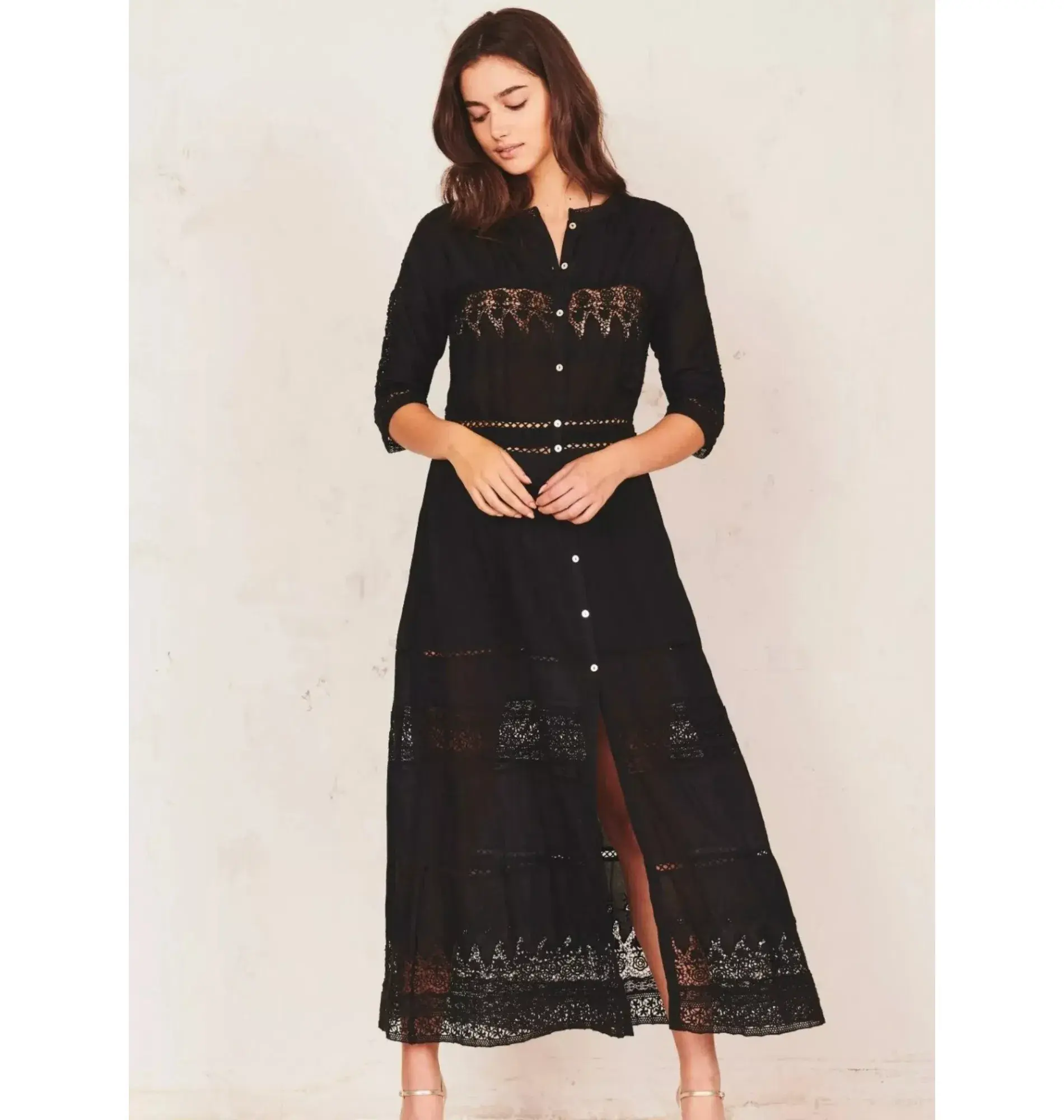 Love Shack Fancy Maxi Dress in Black Size Small / AU 8 - Image 4