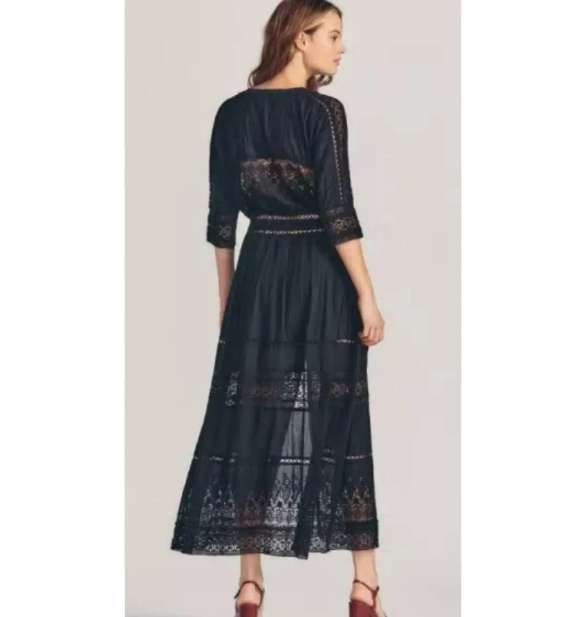 Love Shack Fancy Maxi Dress in Black Size Small / AU 8 - Image 3