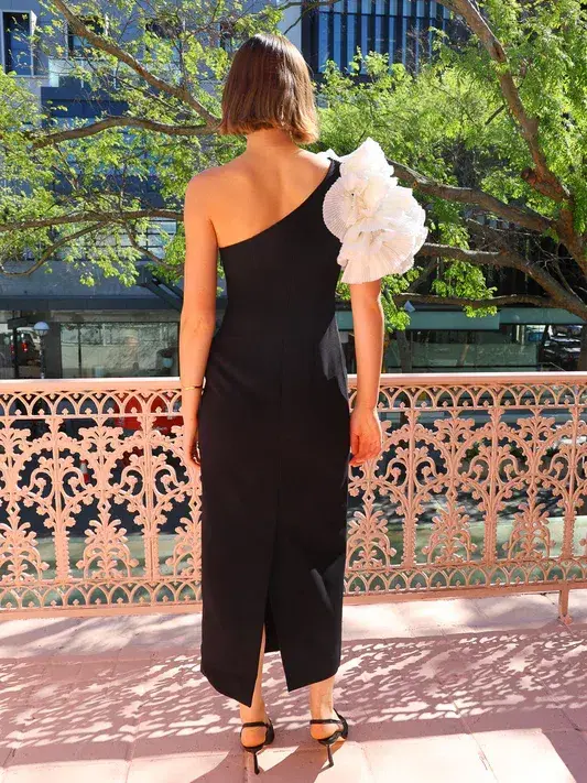 Acler Hampstead Dress Black and Ivory Size AU 10 for rent on The Volte - main image