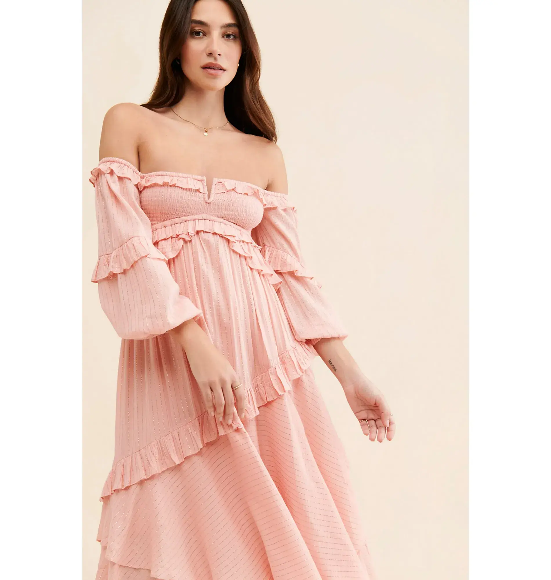 Spell & The Gypsy Clementine Mermaid Maxi Dress Pink Size AU 10  - Image 4