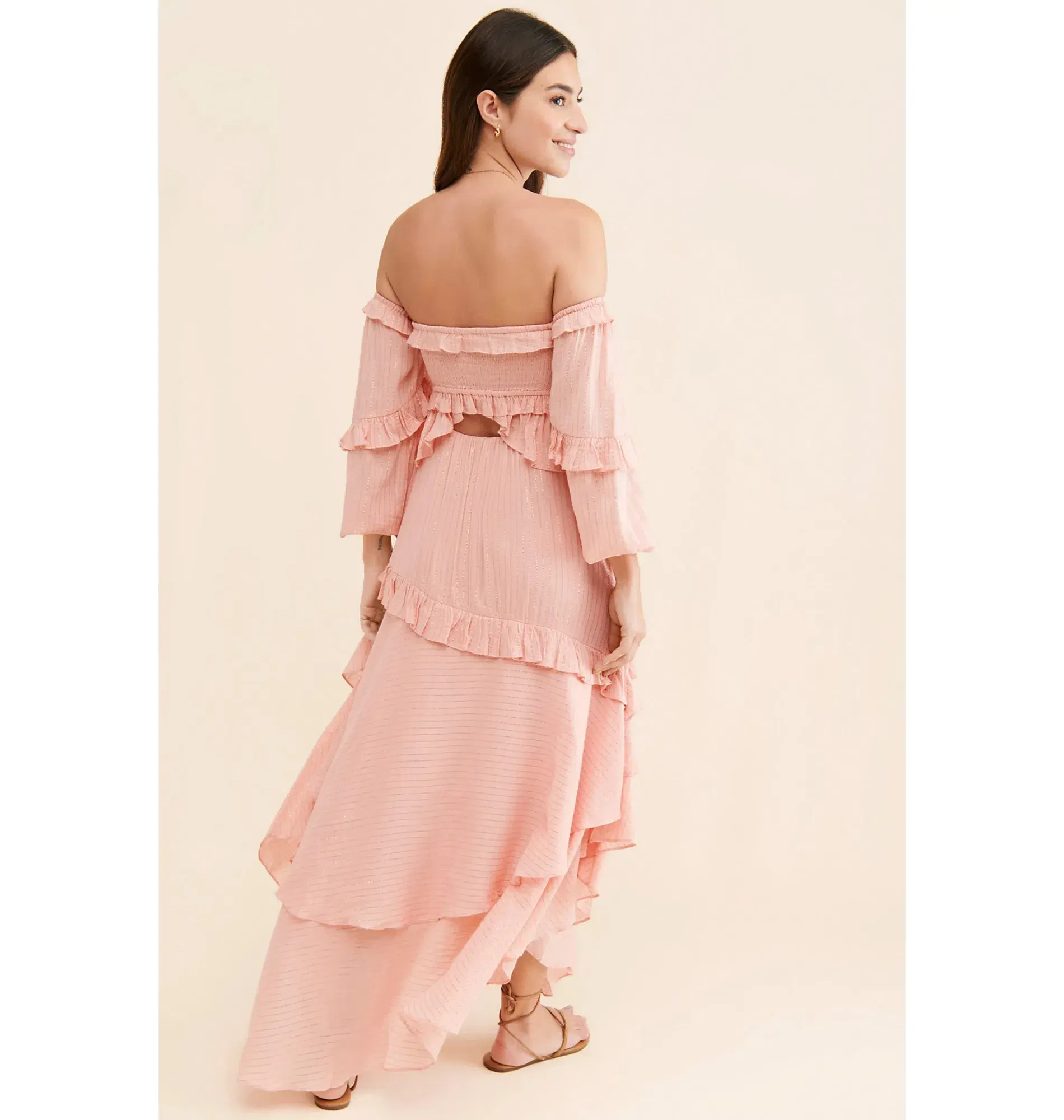 Spell & The Gypsy Clementine Mermaid Maxi Dress Pink Size AU 10  - Image 2