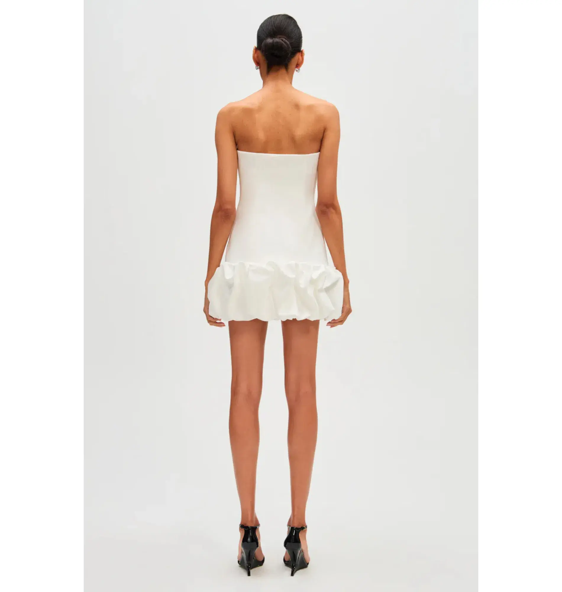 Misha The Saphira Crepe Mini Dress Ivory Size 10 - Image 4