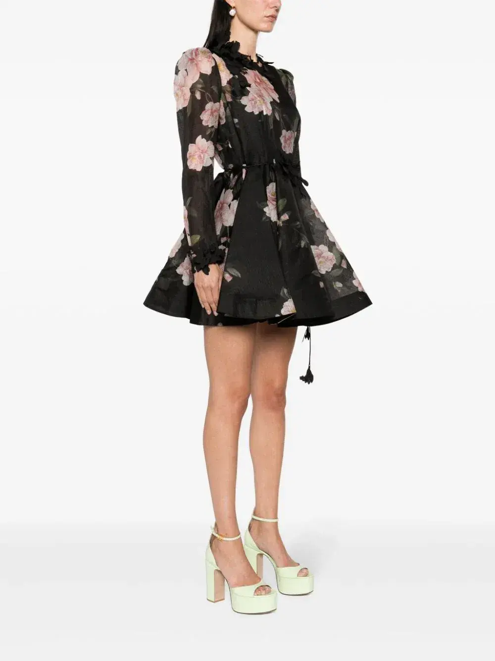 Zimmermann Natura Liftoff Mini Dress in Black Camellia Size AU 14  - Image 2