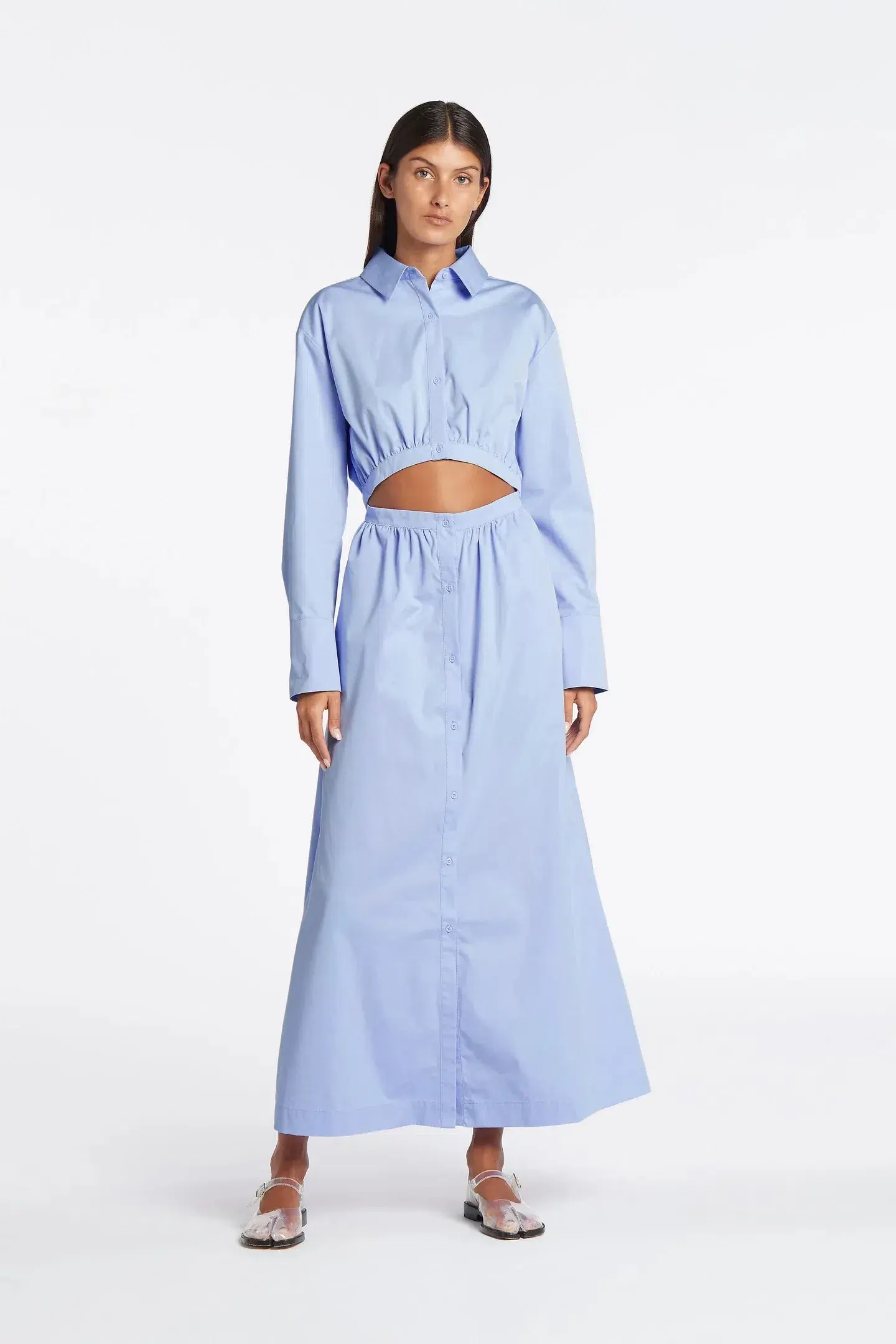 Sir the Label Ilkin Deconstructed Shirtdress Blue Size AU 8  - Image 1