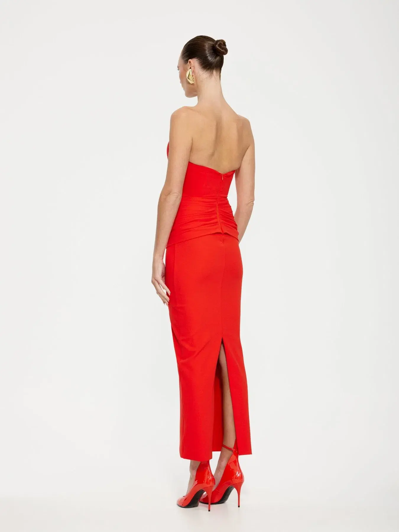 Effie Kats Astor Midi Dress Cherry Red Size S - Image 2