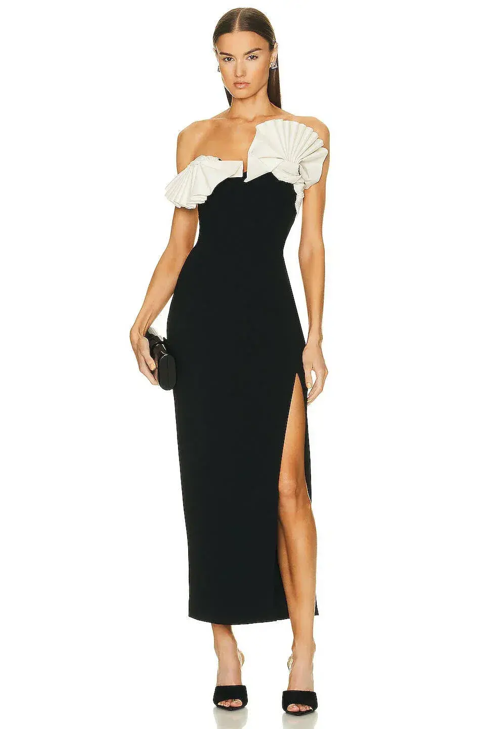 Rachel Gilbert Lavina Midi Dress Black Size 8/S for rent on The Volte - main image