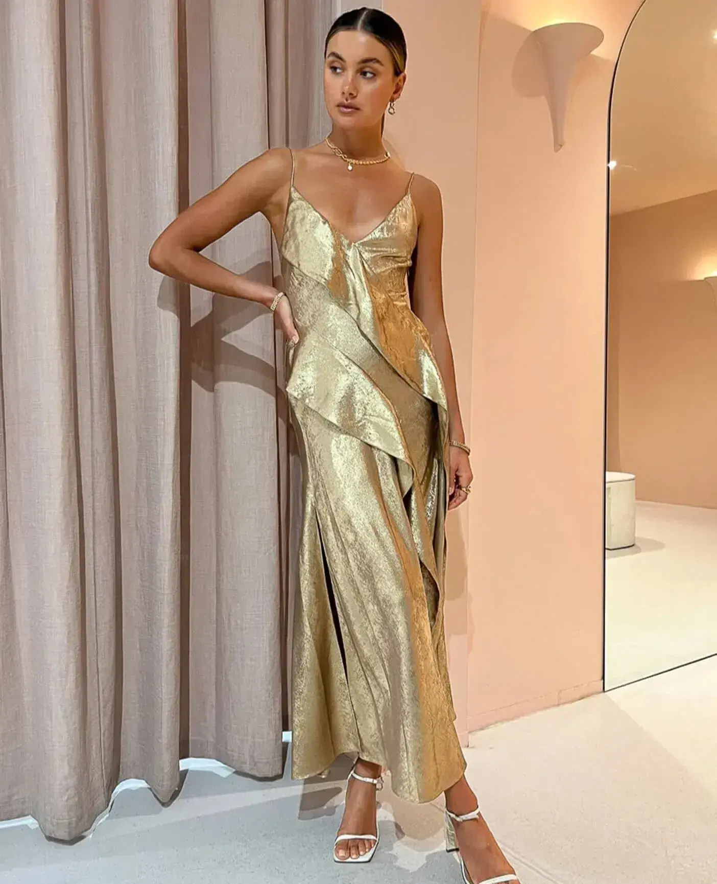 Acler Queensbridge Dress In Golden Size AU 14 - Image 2