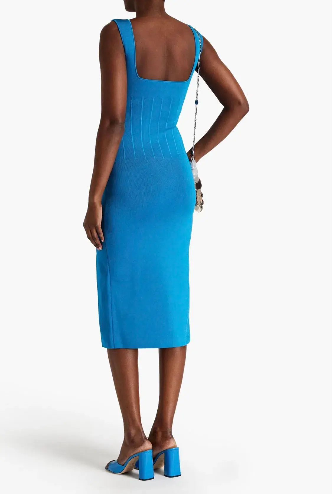 Galvan London Electra Stretch Knit Midi Dress Electric Blue Size XL / AU 16 - Image 6