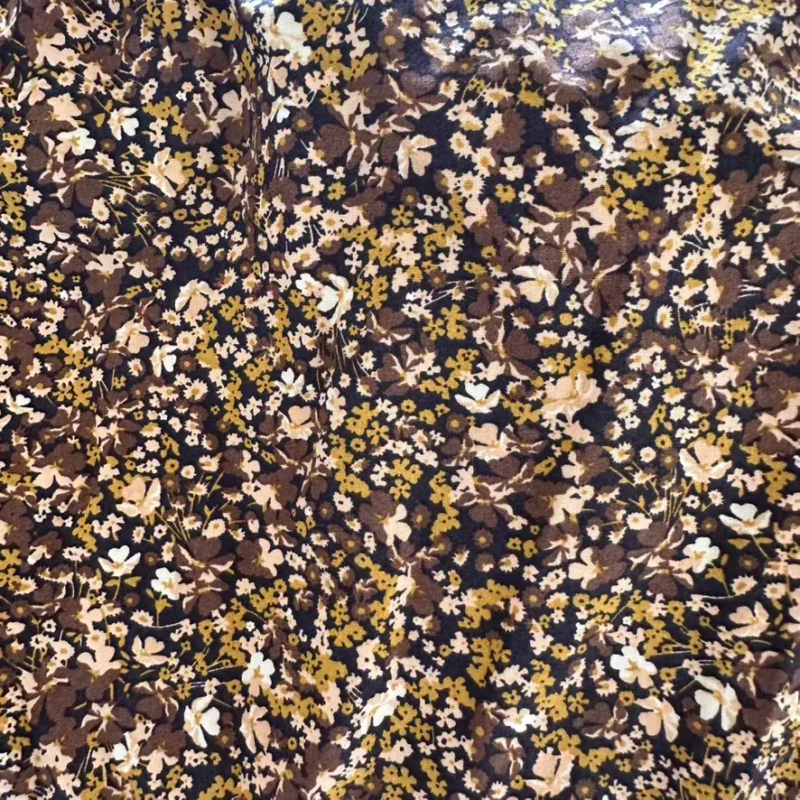 Shona Joy Dress Size 14 -Cross back Lilou Pin Tuck Midi Cotton Mimosa Brown Floral  - Image 4