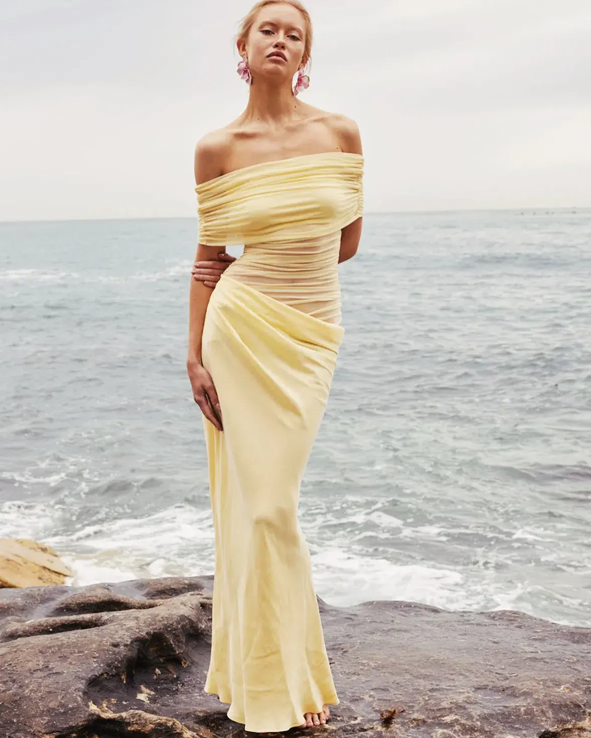 Benni Nico Off Shoulder Maxi Dress Butter Size XXS / AU 4 - Image 1