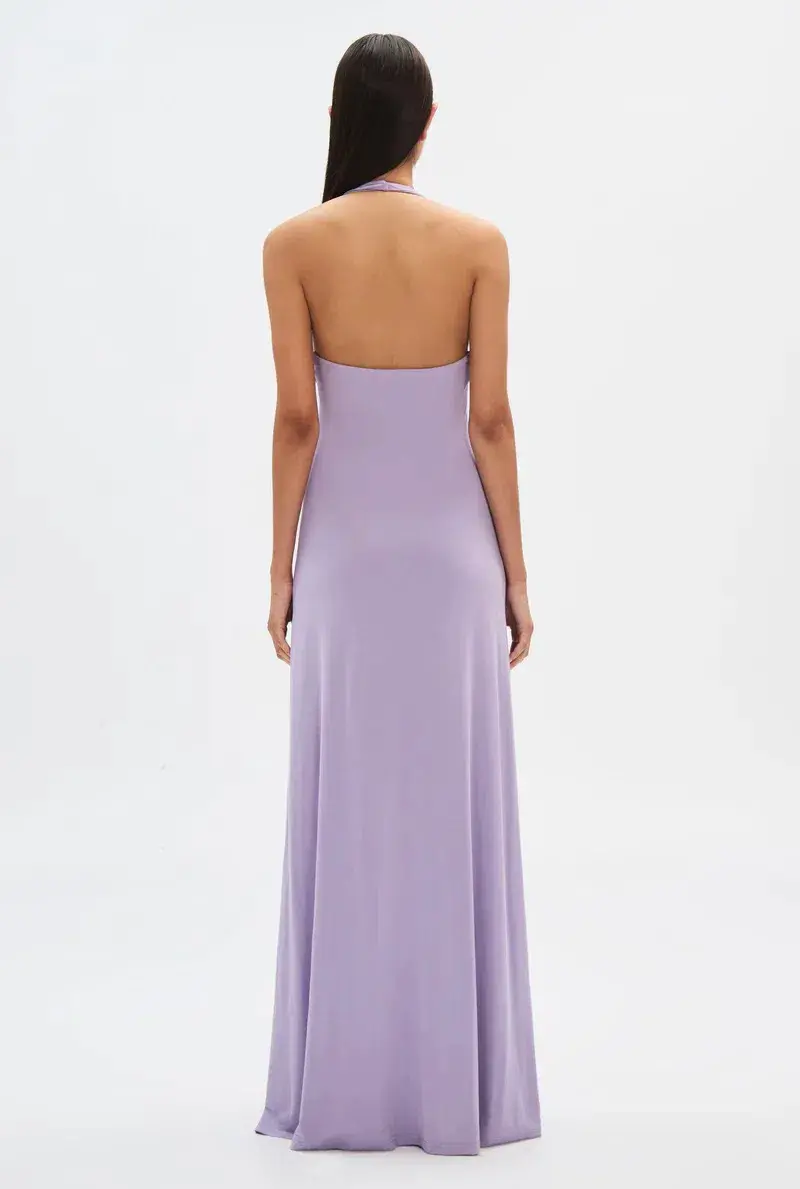 Misha Jennifer Cupro Maxi Dress Lilac Size 6/XS - Image 3