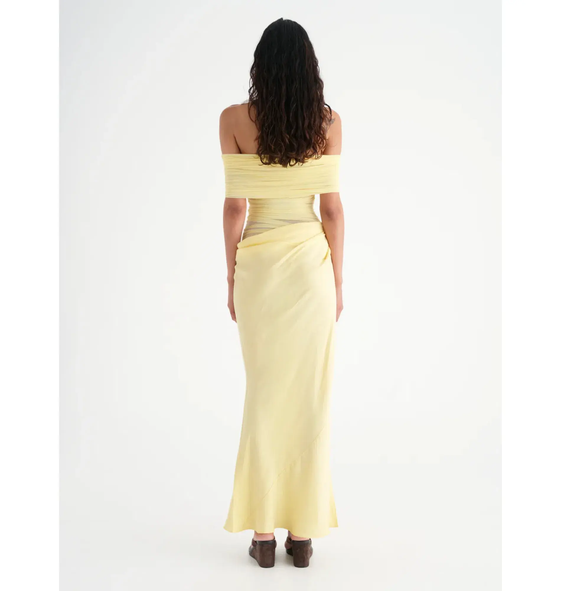 Benni Nico Off Shoulder Maxi Dress Butter Size AU 12 - Image 5