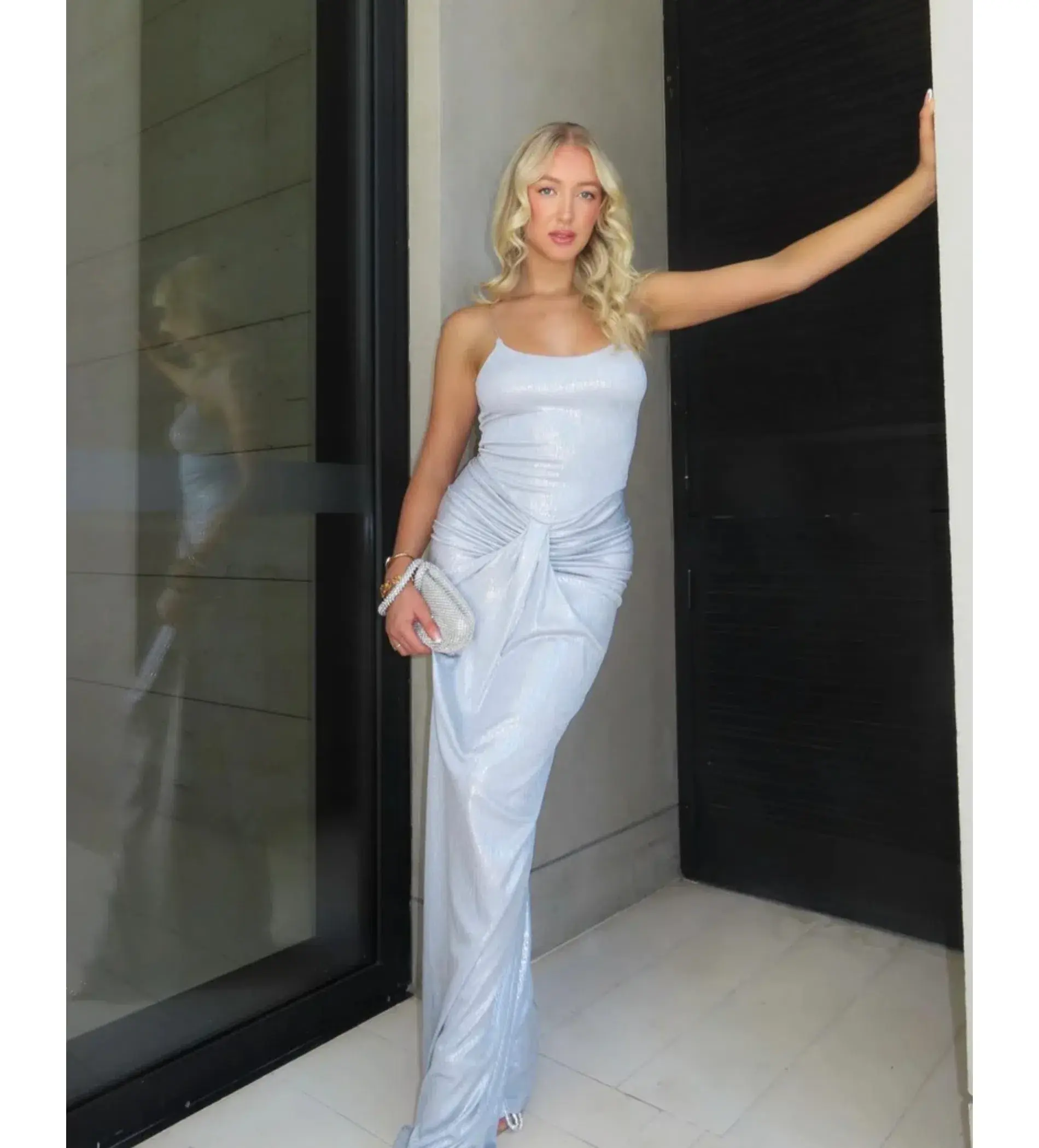 Natalie Rolt Allora Gown Silver Size 1 / AU 8  - Image 1