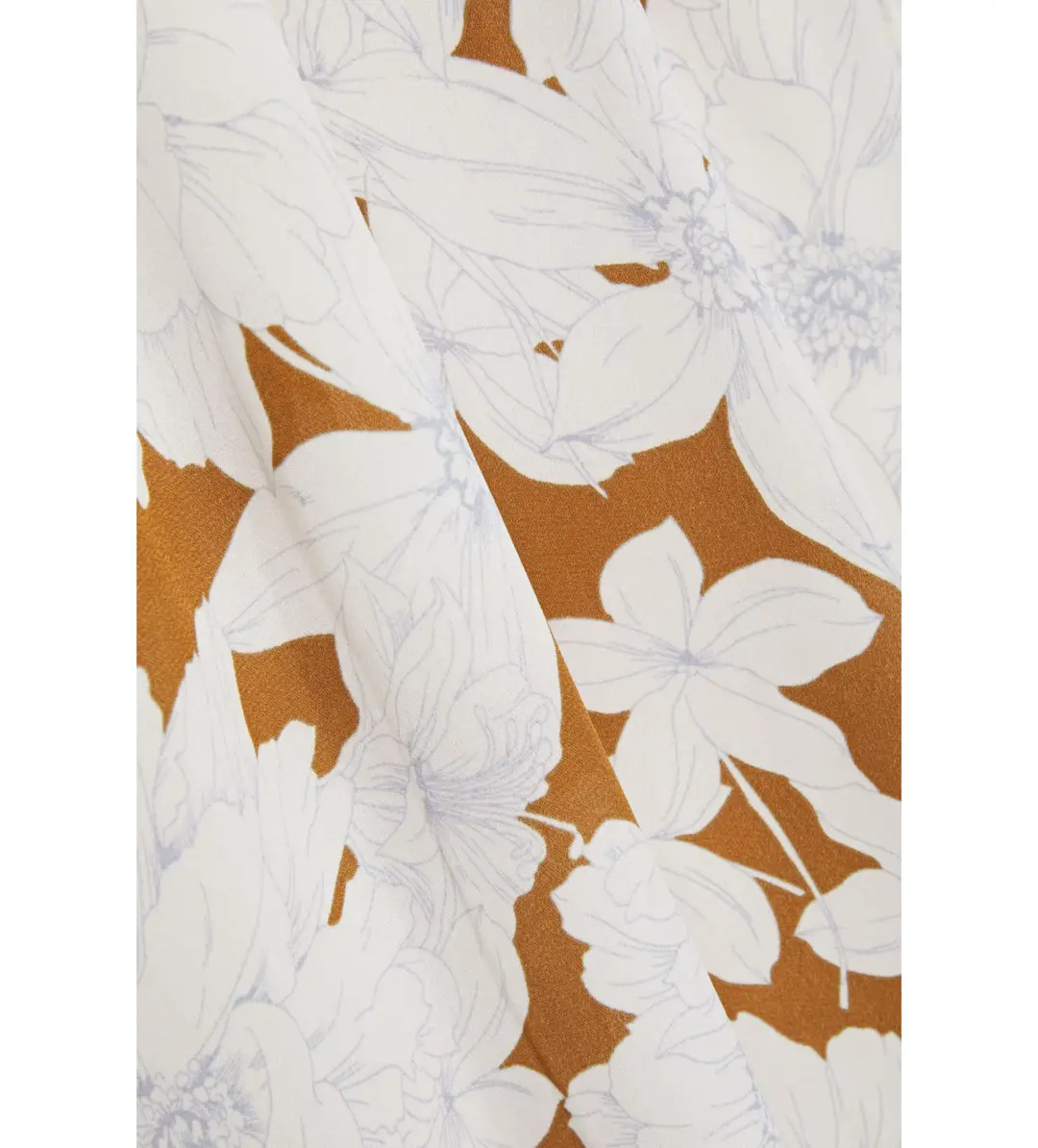 Vince Dress Midi Tropical Bloom Twist Teakwood Floral Size L / AU 12  for rent on The Volte - main image