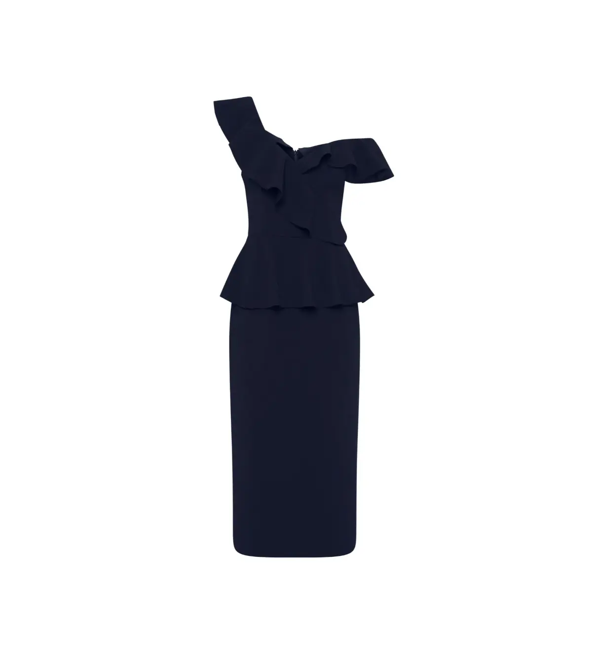 Rebecca Vallance Grace Frill Midi Dress Navy Size AU 10 - Image 5
