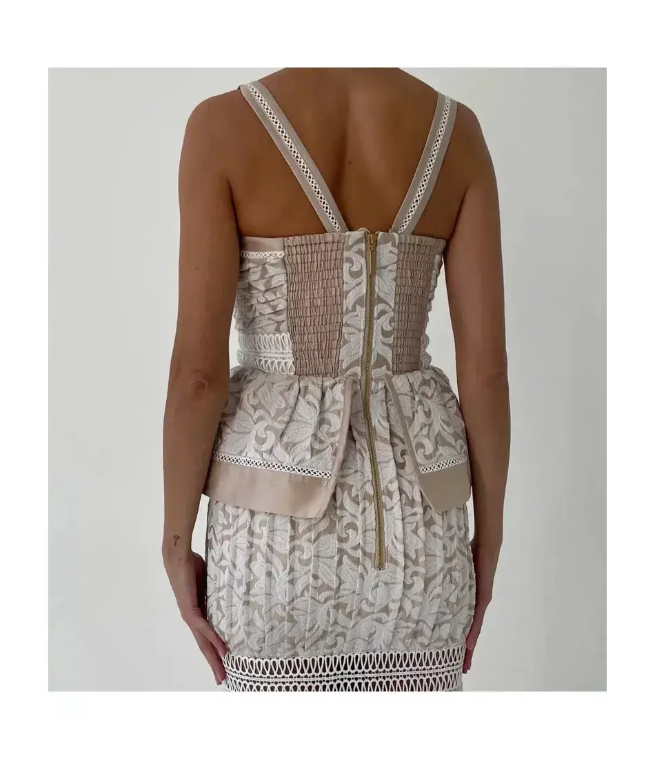 Aje Miramare Midi Dress Oriental Lace Embroidered wedding event Size AU 10 / us 6 for rent on The Volte - main image