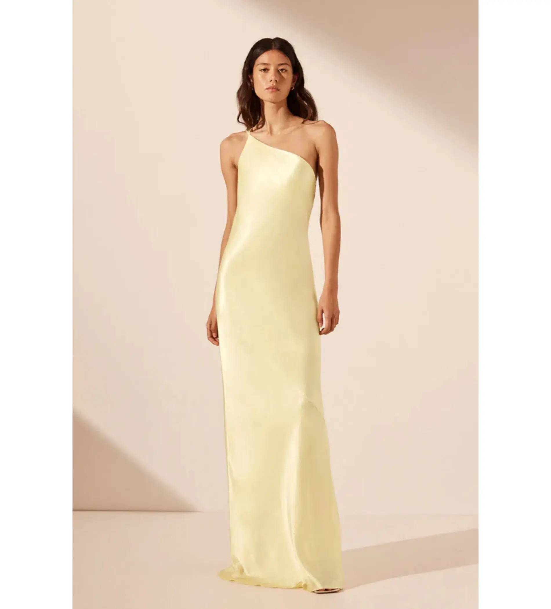 Shona Joy La Lune Cowl Back Maxi Dress in Lemon Size AU 8 - Image 1