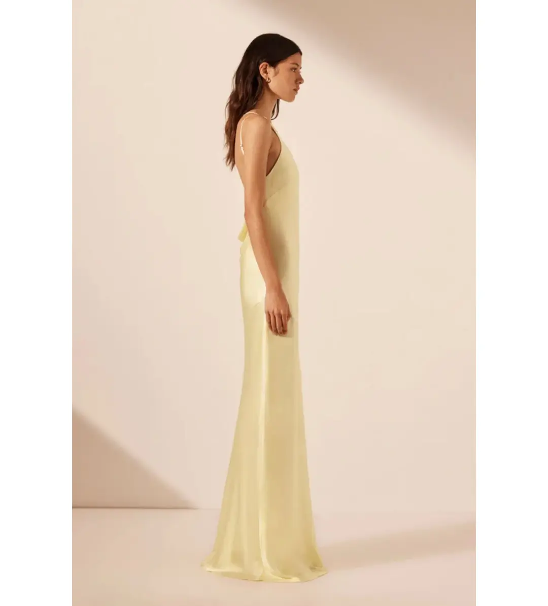 Shona Joy La Lune Cowl Back Maxi Dress in Lemon Size AU 8 for rent on The Volte - main image