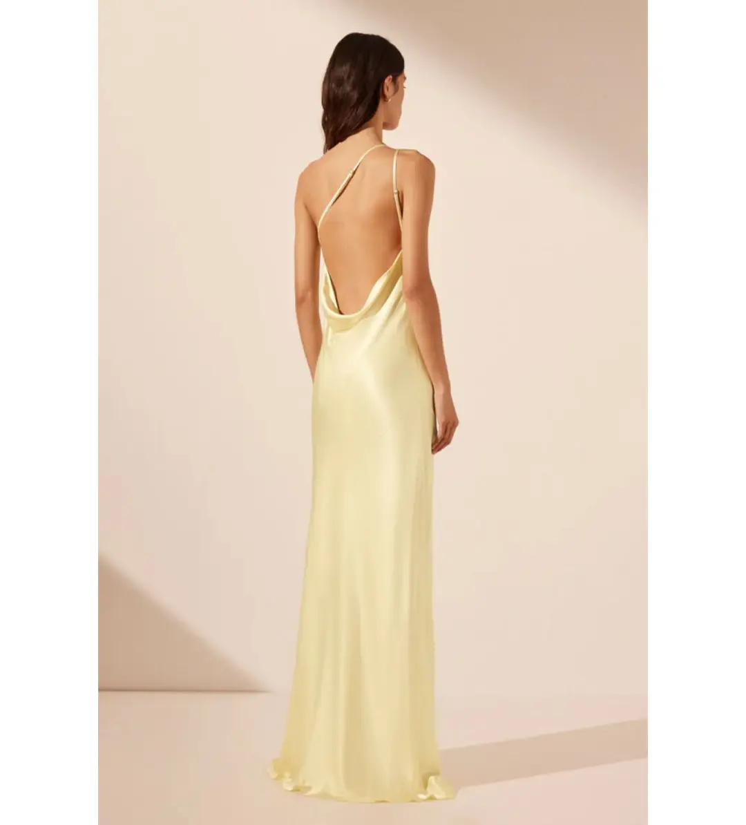 Shona Joy La Lune Cowl Back Maxi Dress in Lemon Size AU 8 for rent on The Volte - main image