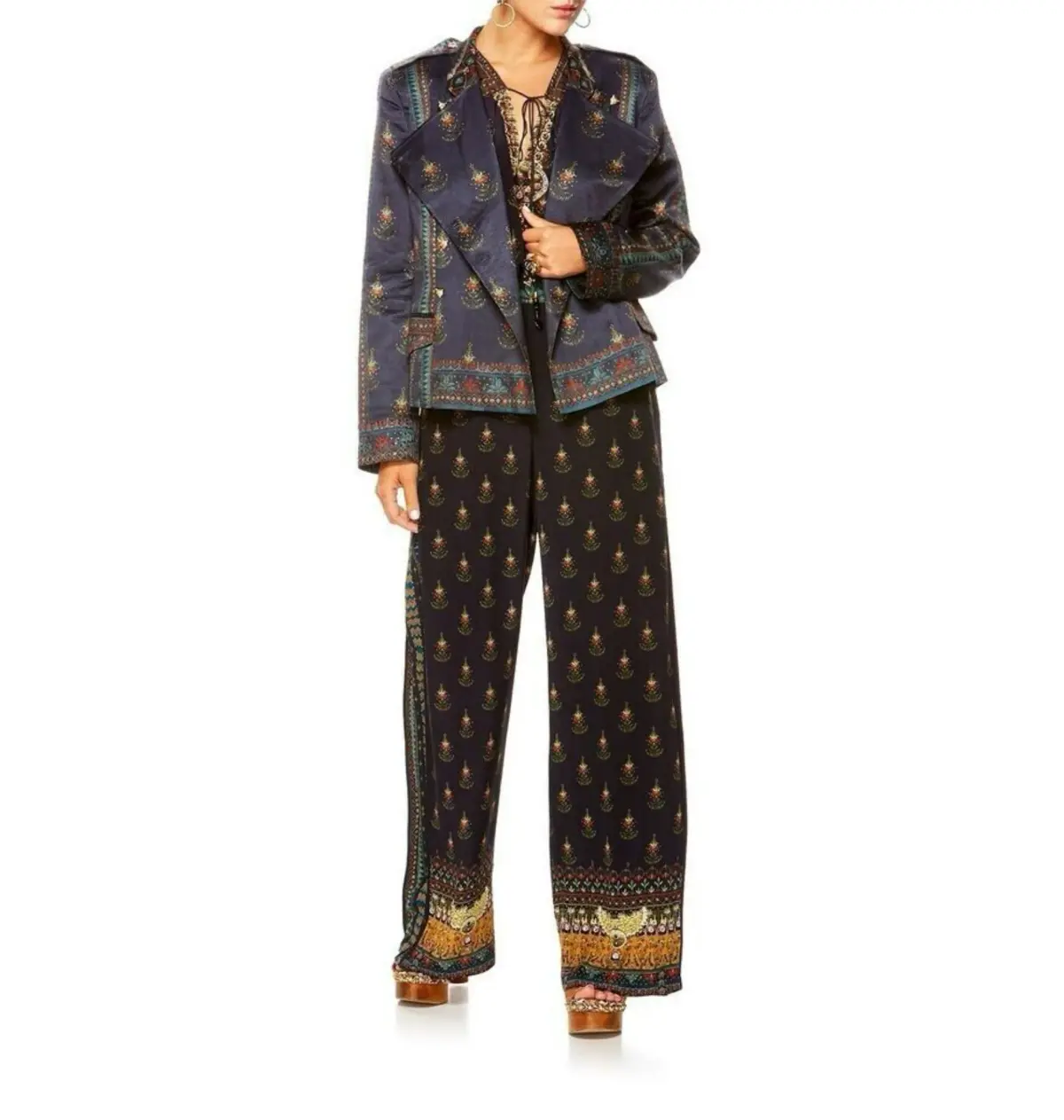 Camilla Bliss Of Bohemia Blazer Double Breasted Tailored Jacket Boho Leopard Size 10/M   - Image 1