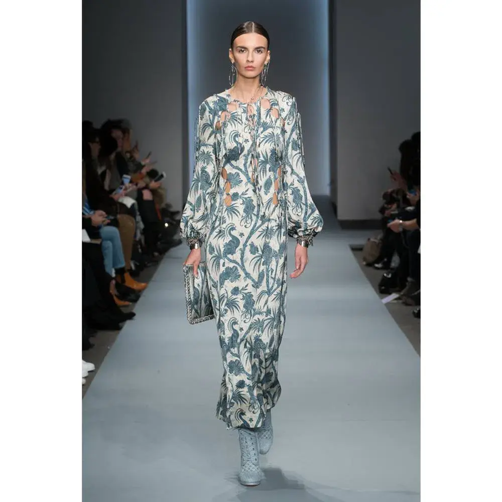 Zimmermann Adorn Tie Up Bird Chintz midi Dress Paisley Blue designer Size 1 / AU 10 / us 6 - Image 1