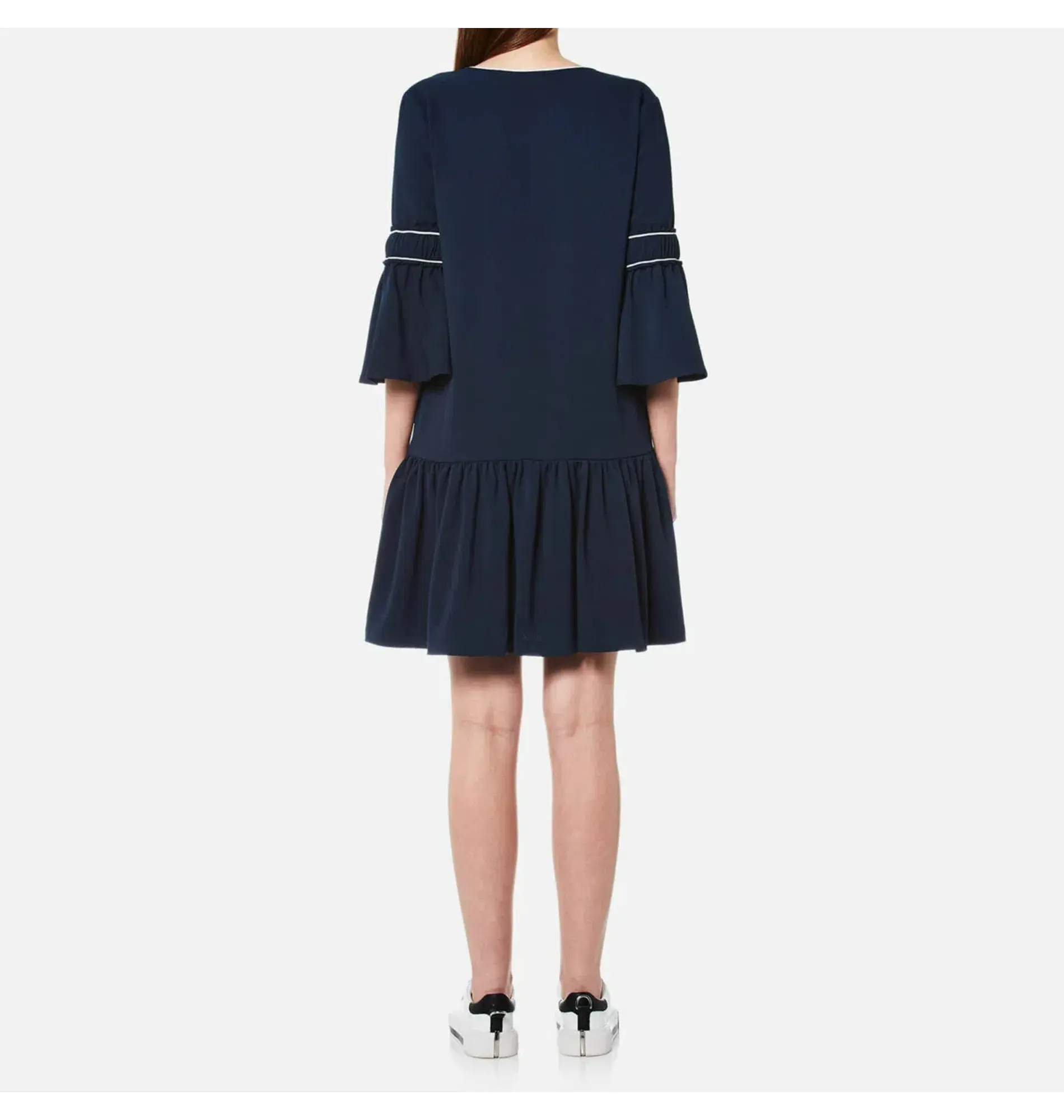 Ganni Clark Dress Total Eclipse Bell Sleeves Navy Blue Size 38  / AU 10 - Image 4