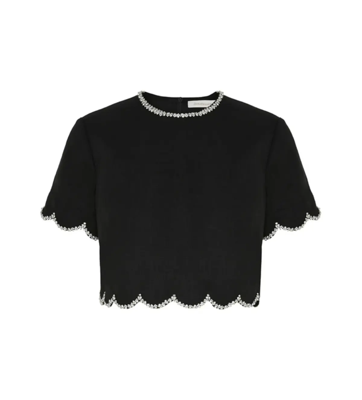 Zimmermann Crush Scallop Top and Skirt Size 0P / AU 6 Set in Black - Image 4