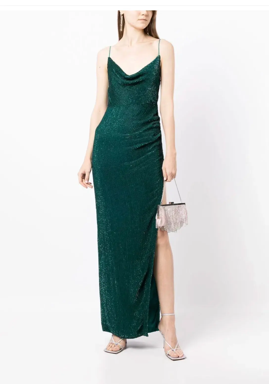 Retrofete Katya Dress Emerald Green Sequin Size AU 8  - Image 3