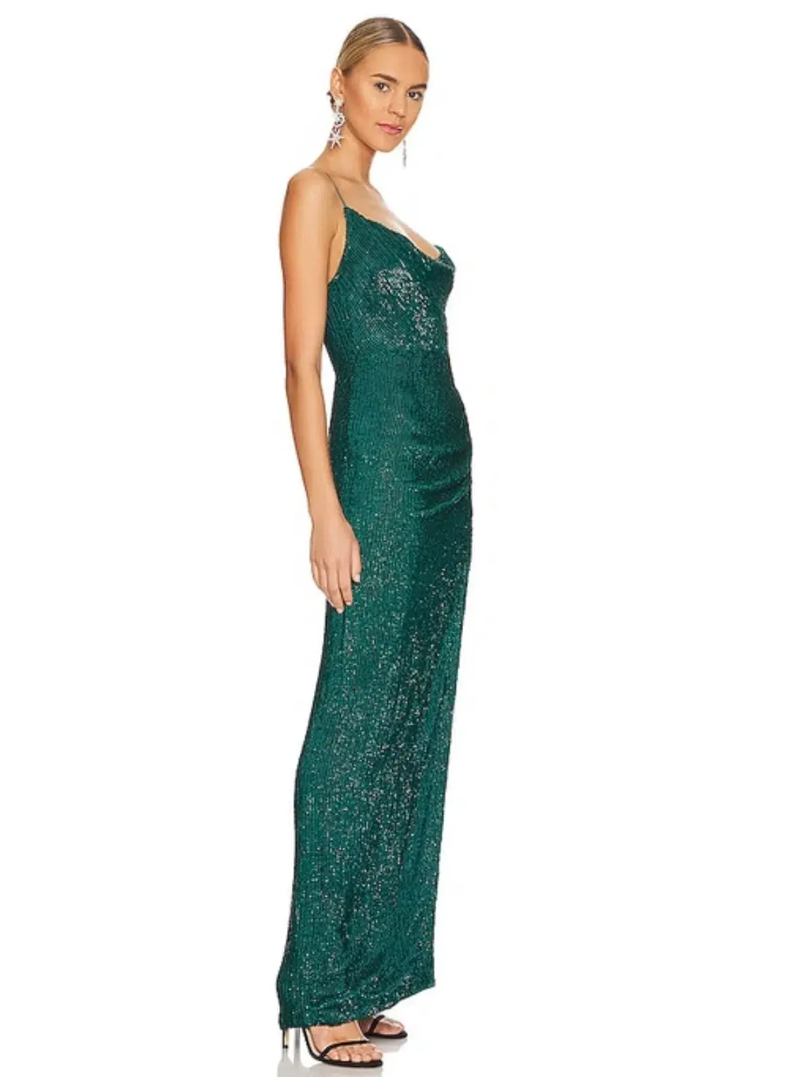 Retrofete Katya Dress Emerald Green Sequin Size AU 8  - Image 2