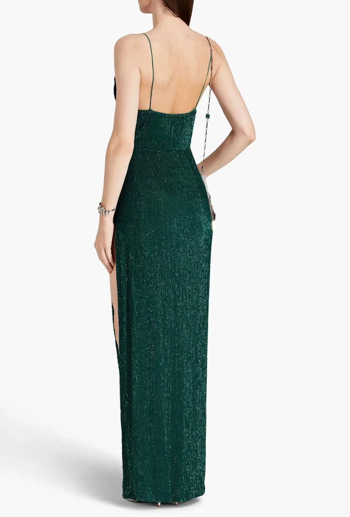 Retrofete Katya Dress Emerald Green Sequin Size AU 8  - Image 4