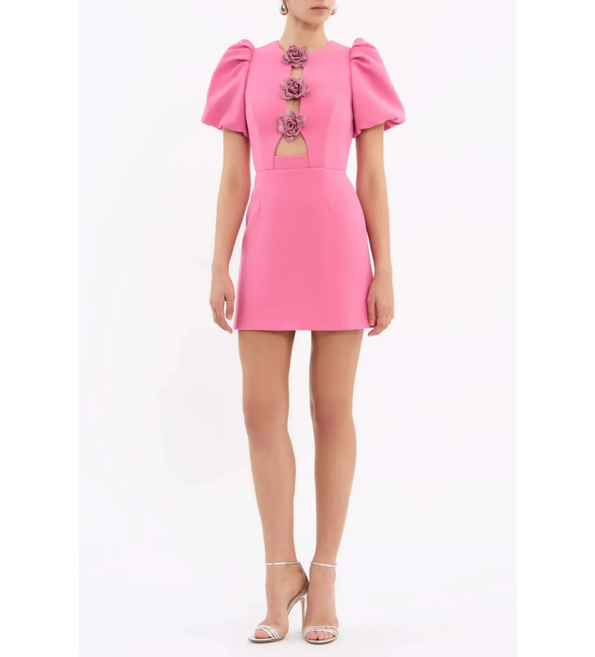 Rebecca Vallance Aubree Flower Mini Dress Pink Size AU 6 - Image 1