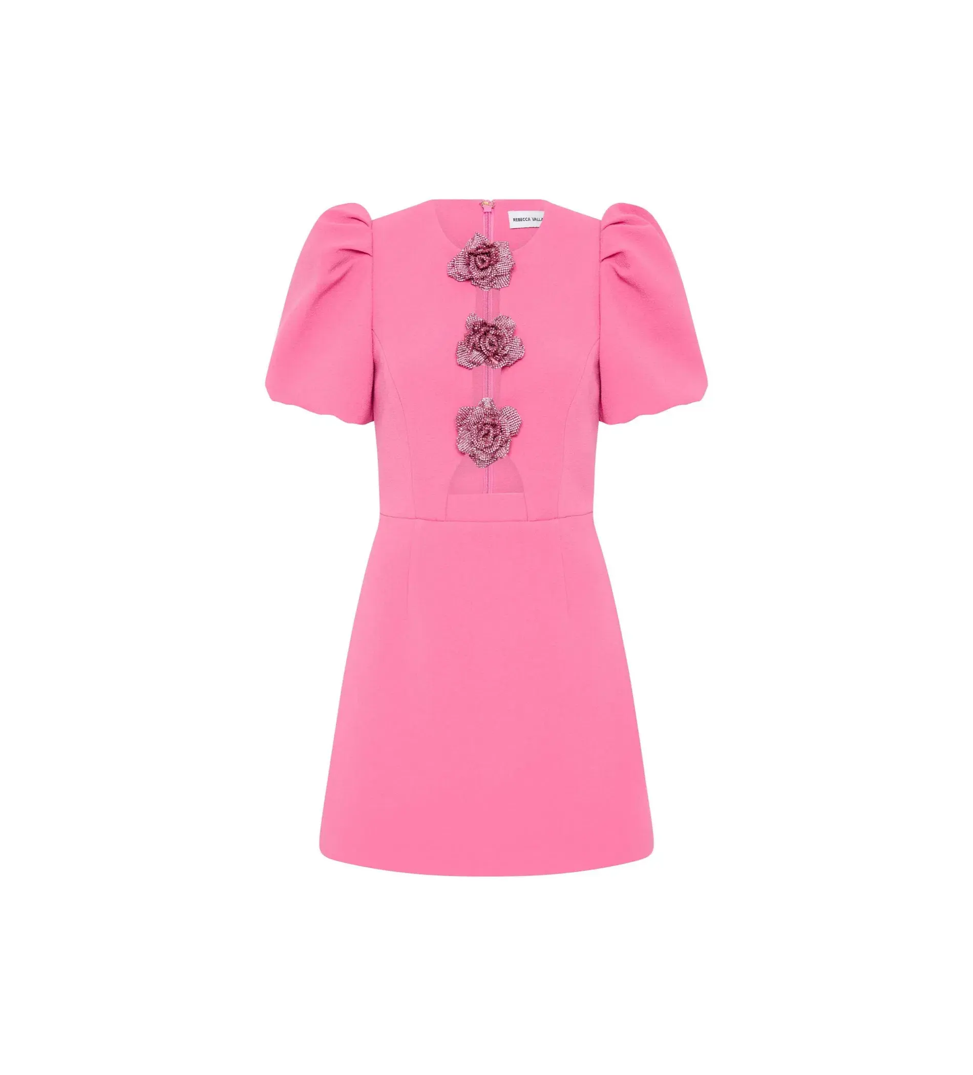Rebecca Vallance Aubree Flower Mini Dress Pink Size AU 6 - Image 5