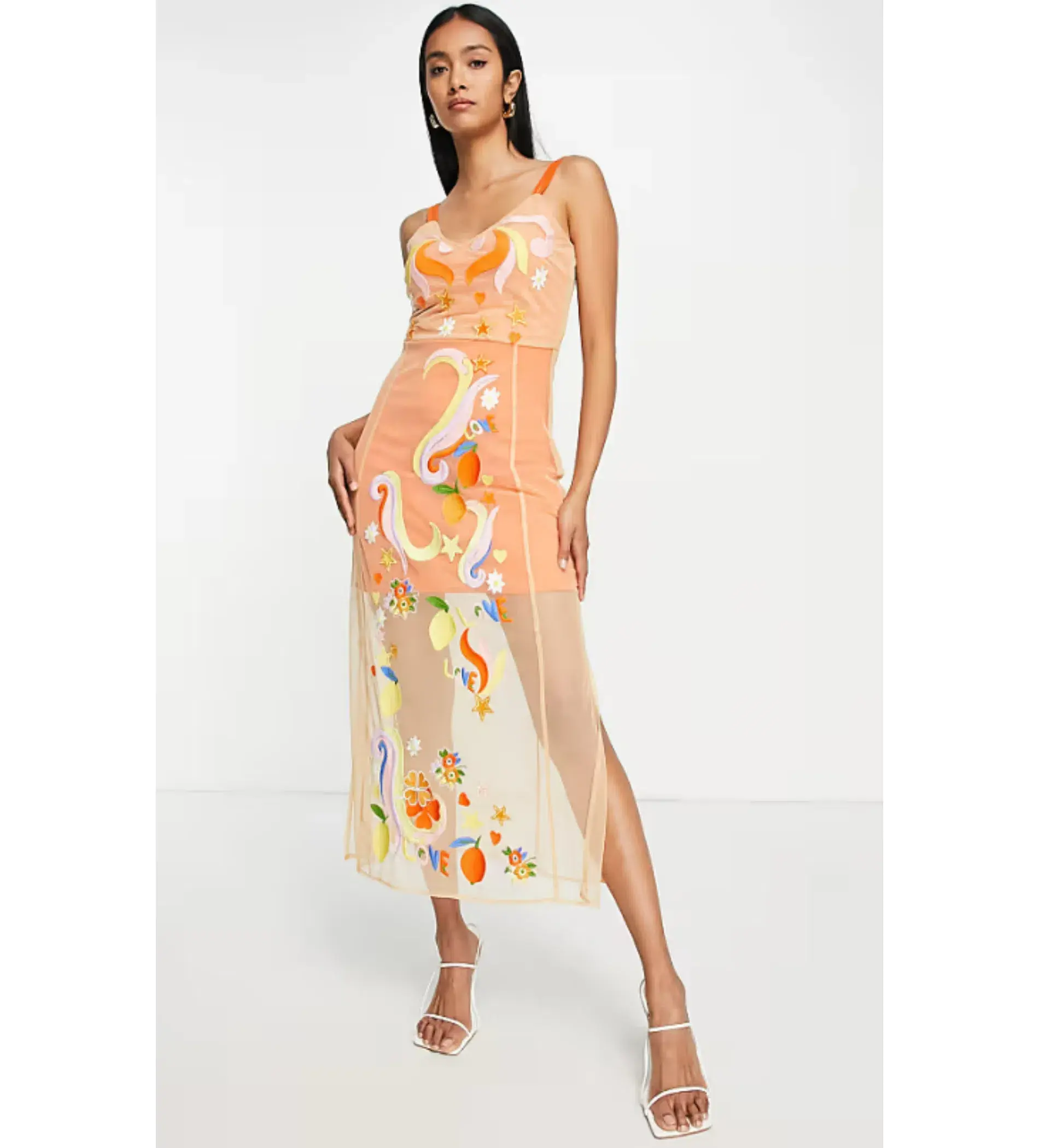 Never Fully Dressed Orange Midi Dress Orange Size AU 14 - Image 1