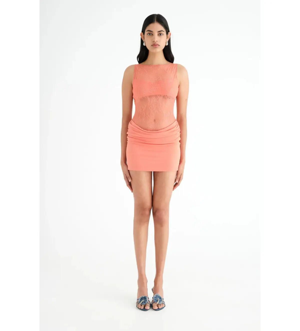 Benni Raffy Mini Dress Grapefruit Size AU 8 - Image 1