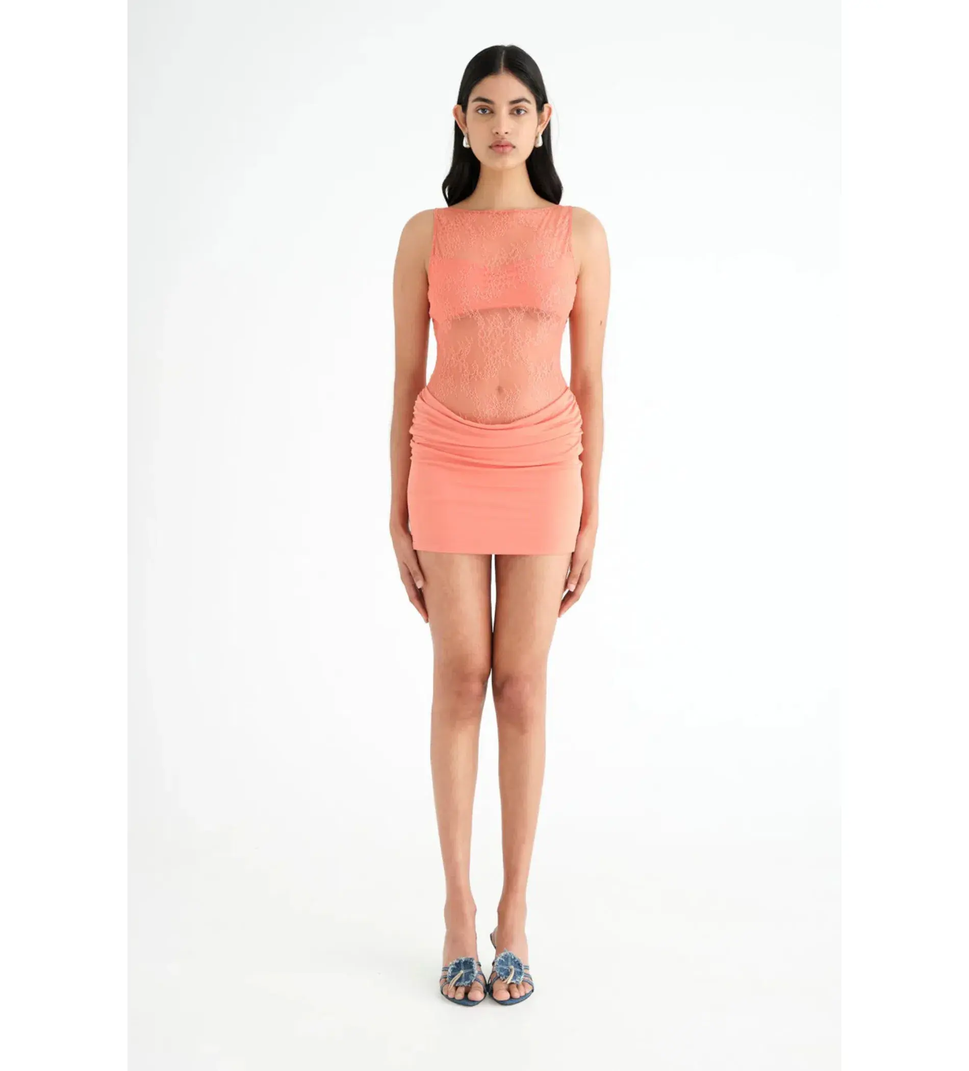 Benni Raffy Mini Dress Grapefruit Size AU 8 - Image 1