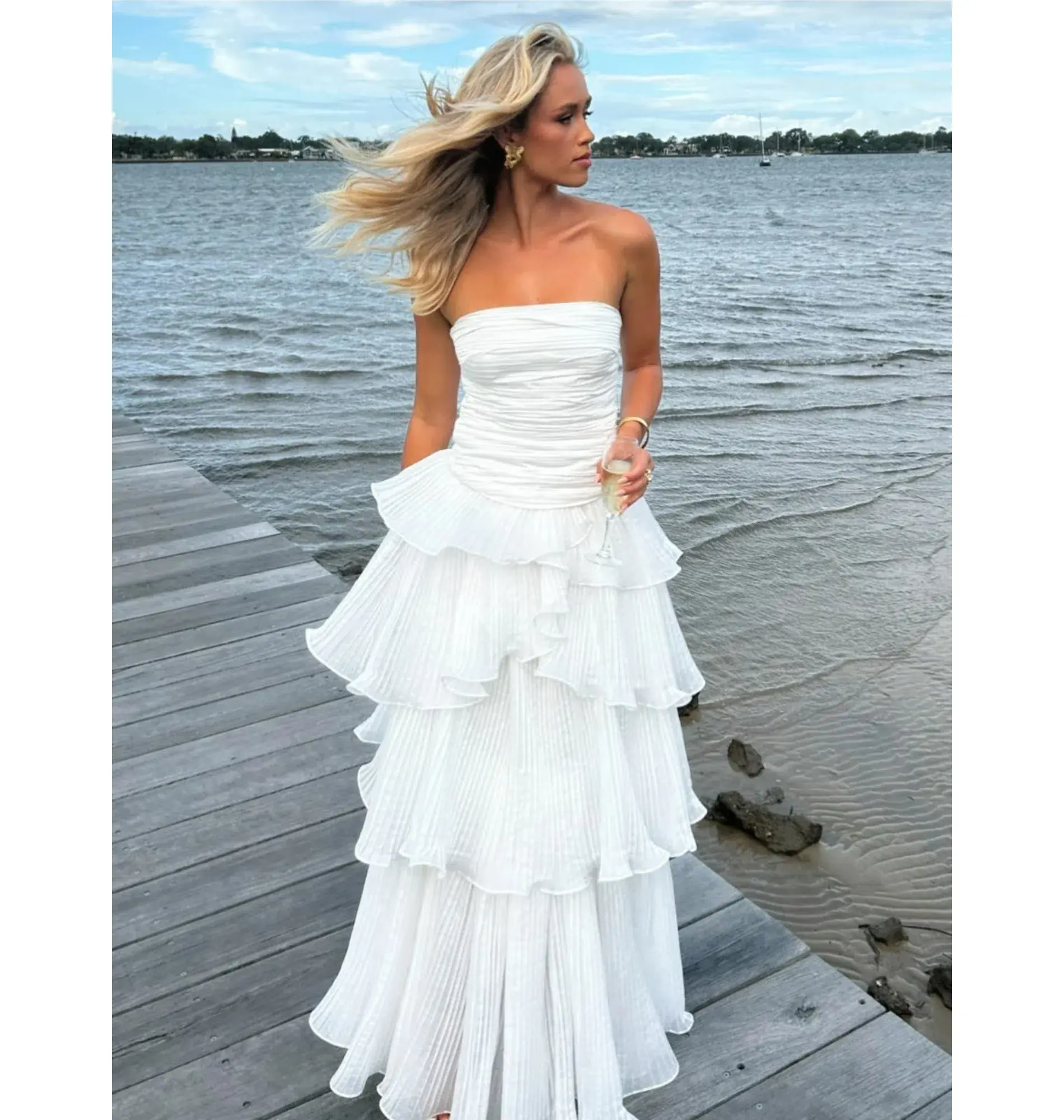 Aje Set Sunbeam Bustier and Cosmos Skirt in White Size AU 4  - Image 3