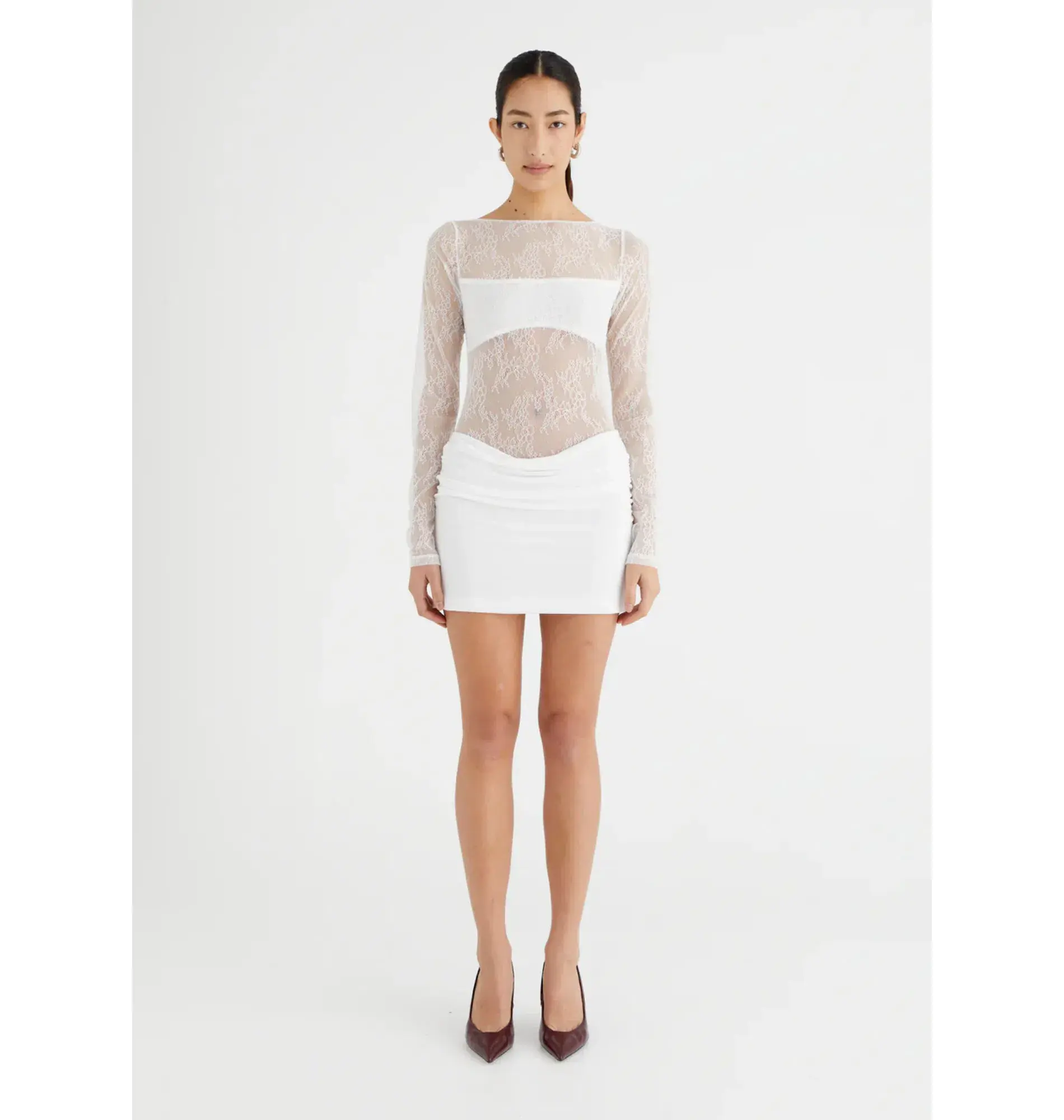 Benni The Yana Lace Mini Dress White Size AU 10  - Image 1