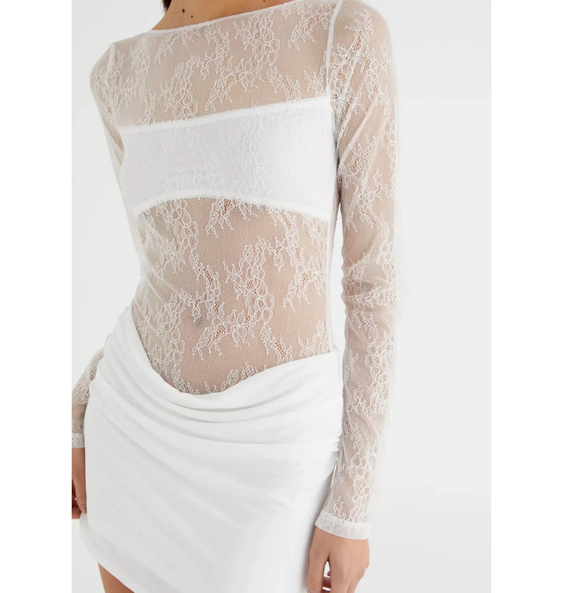 Benni The Yana Lace Mini Dress White Size AU 10  - Image 2