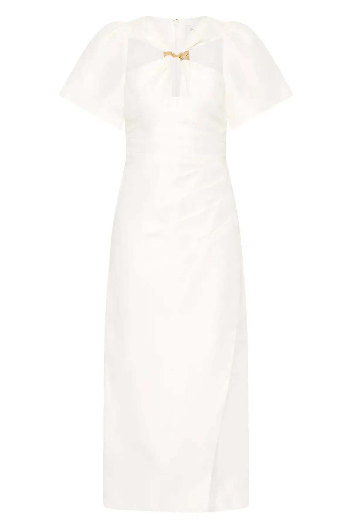 Aje Presence Twisted Midi Dress Ivory Size 12 - Image 5