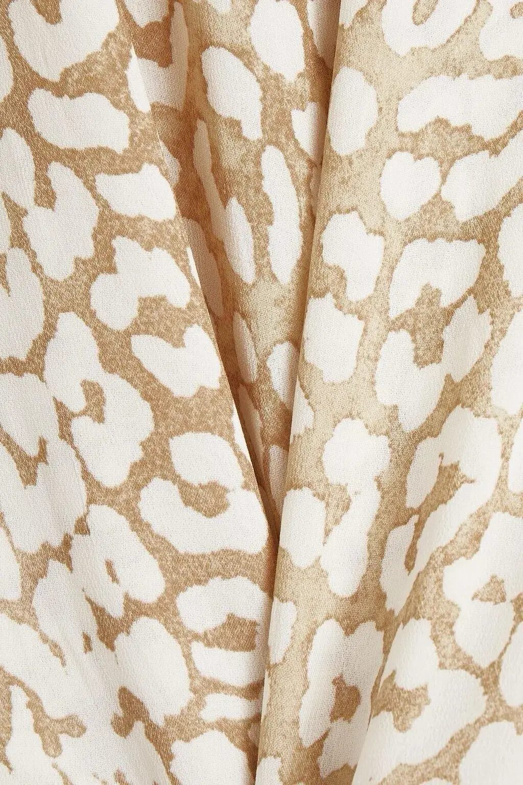 Ganni Leopard Print Crepe Midi Wrap Dress Neutrals Size 36 /  AU 8 - Image 6