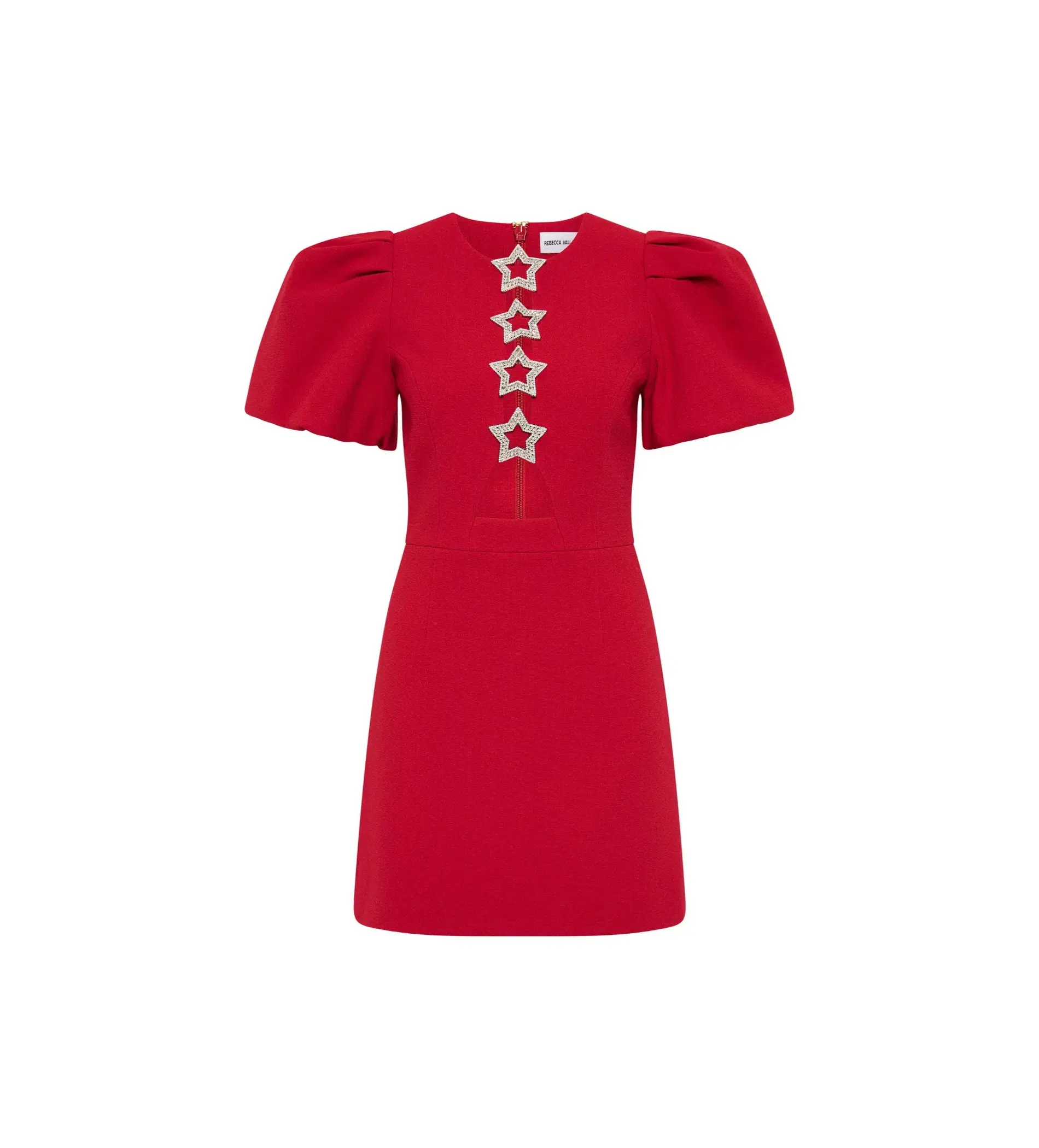 Rebecca Vallance The Akari Puff Sleeve Mini Dress in Red Size 10 - Image 3
