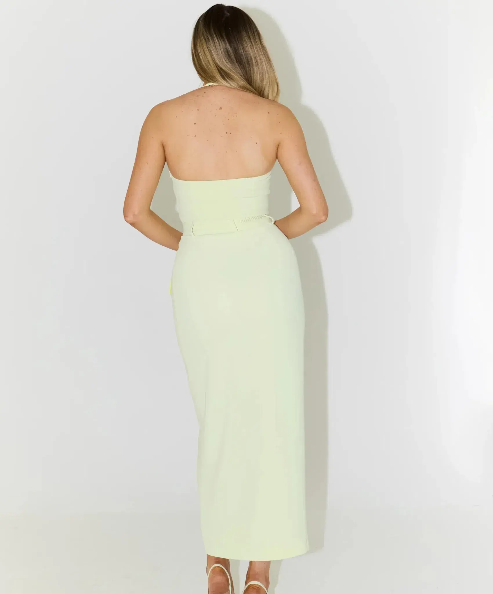 Odd Muse The Ultimate Muse Halter Top & Midi Skirt Set in Lime Size 6 - Image 3