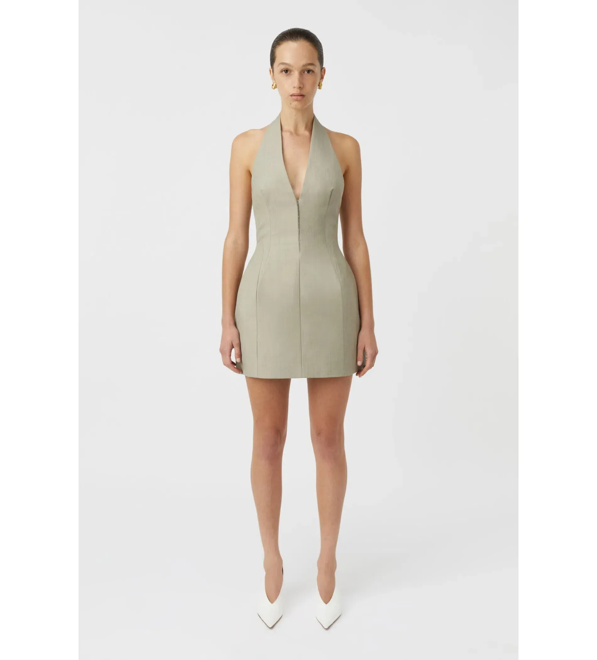 Camilla and Marc Pompidou Mini Dress Olive Marle Size 8 - Image 3
