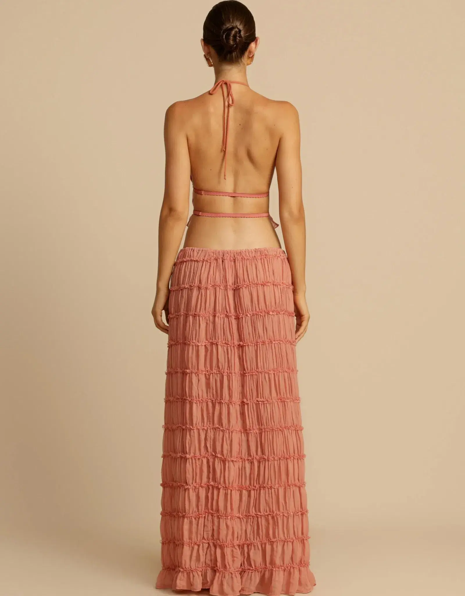Juliette Halter Top & Skirt Set in Peach Size 8 - Image 6