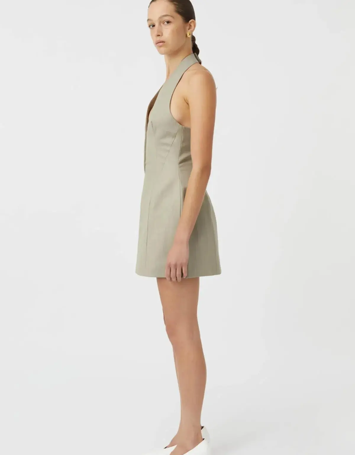 Camilla and Marc Pompidou Mini Dress Olive Marle Size 6 - Image 3