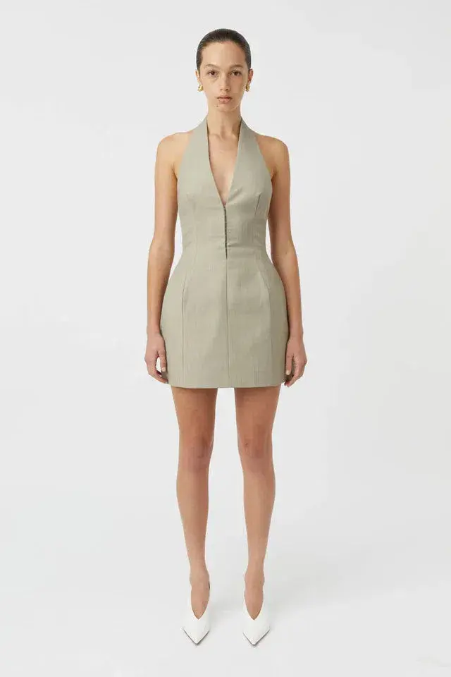 Camilla and Marc Pompidou Mini Dress Olive Marle Size 6 - Image 2